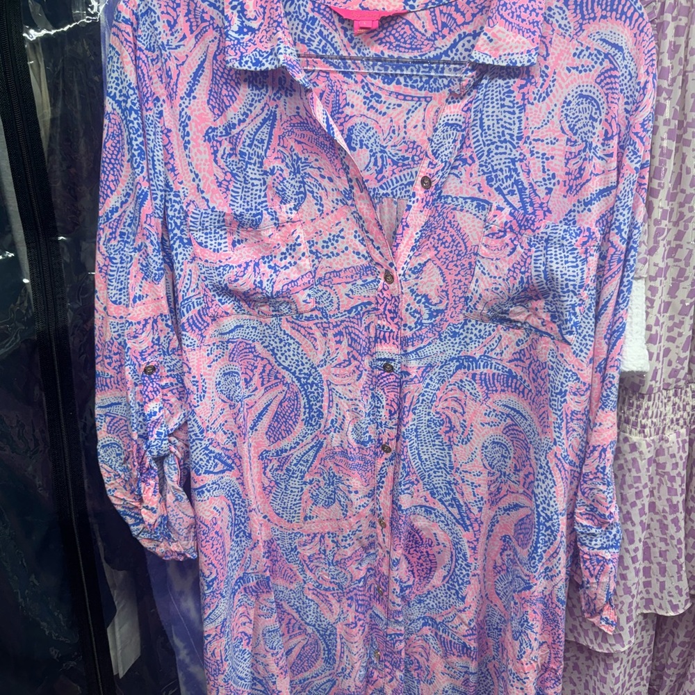 Lilly Pulitzer Pink and Blue Patterned Dress